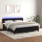 vidaXL Sommier à lattes de lit avec matelas et LED Noir 180x200 cm