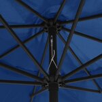 vidaXL Parasol de jardin avec mât en métal 390 cm bleu azuré