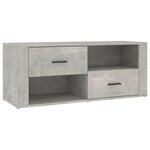 vidaXL Meuble TV Gris béton 100x35x40 cm Bois d'ingénierie