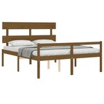 vidaXL Lit pour personne âgée sans matelas marron miel bois massif