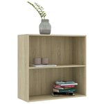 Vidaxl bibliothèque à 2 niveaux chêne sonoma 80x30x76 5 cm aggloméré