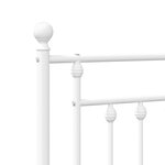 vidaXL Cadre de lit métal sans matelas et pied de lit blanc 180x200 cm