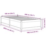 vidaXL Cadre de lit sans matelas cire marron 100x200cm bois pin massif