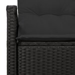 Canapé de jardin 2 places vidaXL avec rangement et coussins en poly rattan noir