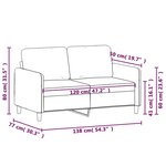 vidaXL Canapé à 2 places Jaune clair 120 cm Tissu