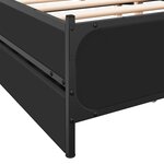 vidaXL Cadre de lit avec tiroirs sans matelas noir 200x200 cm
