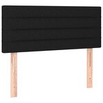 vidaXL Sommier à lattes de lit avec matelas et LED Noir 80x200cm Tissu