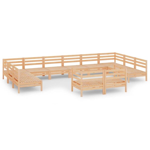 Salon de jardin meuble d'extérieur ensemble de mobilier 12 pièces bois de pin massif 02_0015698