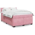 vidaXL Sommier à lattes de lit avec matelas Rose 140x200 cm Velours