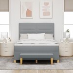 vidaXL Lit Box Spring avec Matelas & Banc Gris Clair 140x200 cm Tissu