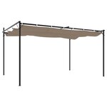 vidaXL Pergola avec toit rétractable taupe 395x292x230 cm