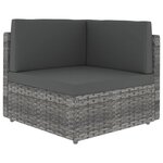 Salon de jardin meuble d'extérieur ensemble de mobilier 5 pièces avec coussins gris résine tressée 02_0016406