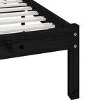 vidaXL Cadre de lit noir 150x200 cm très grand bois de pin massif