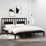 vidaXL Cadre de lit sans matelas noir bois massif 200x200 cm