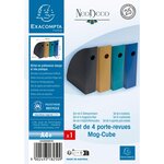 Set De 4 Porte-revues Mag-cube Neo Deco - Couleurs Assorties - Exacompta