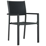 vidaXL Chaises de jardin lot de 4 Noir Plastique Aspect de rotin