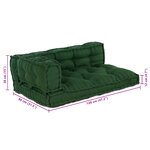 Coussin de sofa palette vidaXL avec accoudoirs et dossier en tissu vert