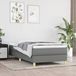 vidaXL Cadre de lit Gris foncé 90x190 cm Tissu