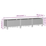 vidaXL Jardinière à roulettes blanc 240x50x54 cm PP