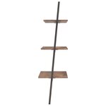 vidaXL Étagère inclinée à 3 niveaux Marron foncé et noir 64x34x116 cm