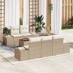 vidaXL Ensemble de canapé de jardin de 6 pièces avec coussins beige polyosier acacia
