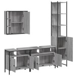 vidaXL Ensemble d'armoires de salle de bain 4 Pièces sonoma gris