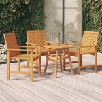 vidaXL Chaises à manger de jardin lot de 3 bois massif d'acacia