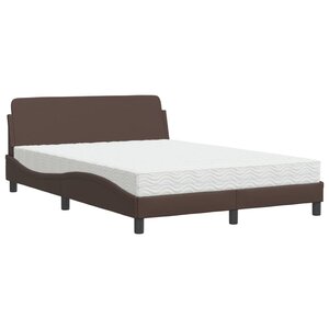 vidaXL Lit avec matelas marron 140x190 cm similicuir