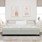 Lit à ressorts vidaXL avec matelas et lumière LED Gris clair 200x200 cm Velours