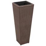 vidaXL Lits surélevés de jardin 3 Pièces Résine tressée Marron