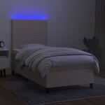 vidaXL Sommier à lattes de lit et matelas et LED Crème 80x200cm Tissu