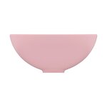 vidaXL Lavabo rond de salle de bain Rose mat 32 5x14 cm Céramique