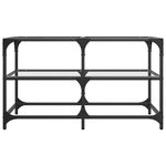 vidaXL Table basse avec dessus en verre transparent 78 5x40x45cm acier