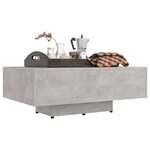 vidaXL Table basse Gris béton 85x55x31 cm Bois d'ingénierie