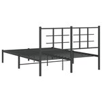 vidaXL Cadre de lit métal avec tête de lit noir 140x190 cm
