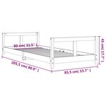 vidaXL Cadre de lit pour enfants blanc 80x200 cm bois de pin massif