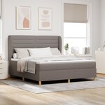 Lit à sommier box spring vidaXL avec matelas taupe 180x200 cm en tissu