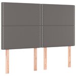 vidaXL Sommier à lattes de lit avec matelas Gris 140x200 cm Similicuir