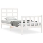 vidaXL Cadre de lit sans matelas blanc 100x200 cm bois de pin massif