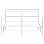 vidaXL Cadre de lit métal sans matelas et pied de lit blanc 140x200 cm