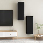 vidaXL Meubles TV 2 Pièces Noir 30 5x30x90 cm Bois d’ingénierie