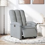 vidaXL Fauteuil inclinable électrique Gris clair Tissu