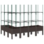 vidaXL Jardinière avec treillis marron 160x120x142 5 cm PP