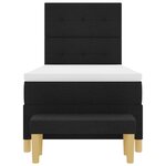 vidaXL Lit à sommier avec Matelas et Banc Noir 90x190 cm Tissu