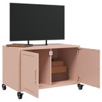 vidaXL Meuble TV rose 68x39x43 5 cm acier laminé à froid