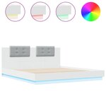 vidaXL Cadre de lit avec LED sans matelas blanc 160x200 cm