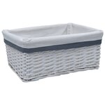 vidaXL Ensemble de paniers gigognes 3 Pièces Blanc Saule