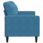 vidaXL Canapé à 2 places Bleu 140 cm Velours
