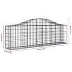 vidaXL Paniers à gabions arqués 3 Pièces 200x30x60/80 cm Fer galvanisé
