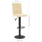 vidaXL Tabourets de bar lot de 2 crème velours